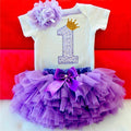 Girls 1st Birthday Party Romper And Tutu Skirt Set-As Picture 6-JadeMoghul Inc.