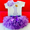 Girls 1st Birthday Party Romper And Tutu Skirt Set-As Picture 6-JadeMoghul Inc.