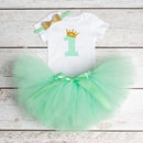 Girls 1st Birthday Party Romper And Tutu Skirt Set-As Picture 8-JadeMoghul Inc.