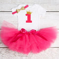 Girls 1st Birthday Party Romper And Tutu Skirt Set-As Picture 9-JadeMoghul Inc.