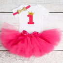 Girls 1st Birthday Party Romper And Tutu Skirt Set-As Picture 9-JadeMoghul Inc.