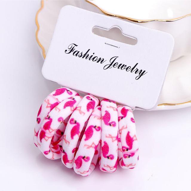 Girls 6 PCS Cotton Print Hair Ties-6-JadeMoghul Inc.