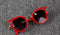 Girls Acrylic / Metal Frame Cat Eye Sunglasses With UV 400 Protection-red-JadeMoghul Inc.
