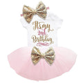 Girls Beautiful First / Second Birthday Tutu Party Dress With Sequin Bow Headband-Pink 2-JadeMoghul Inc.