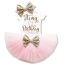 Girls Beautiful First / Second Birthday Tutu Party Dress With Sequin Bow Headband-Pink Half-JadeMoghul Inc.