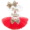 Girls Beautiful First / Second Birthday Tutu Party Dress With Sequin Bow Headband-Red 1-JadeMoghul Inc.
