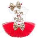 Girls Beautiful First / Second Birthday Tutu Party Dress With Sequin Bow Headband-Red 2-JadeMoghul Inc.