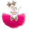 Girls Beautiful First / Second Birthday Tutu Party Dress With Sequin Bow Headband-Rose Half-JadeMoghul Inc.