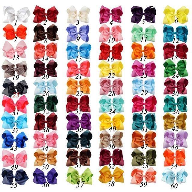 Girls Big Ribbon Hair Bow Clips-60colors Can Choose-JadeMoghul Inc.