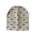 Girls / Boys All Season Cotton Printed Beanie-grey mustache-JadeMoghul Inc.
