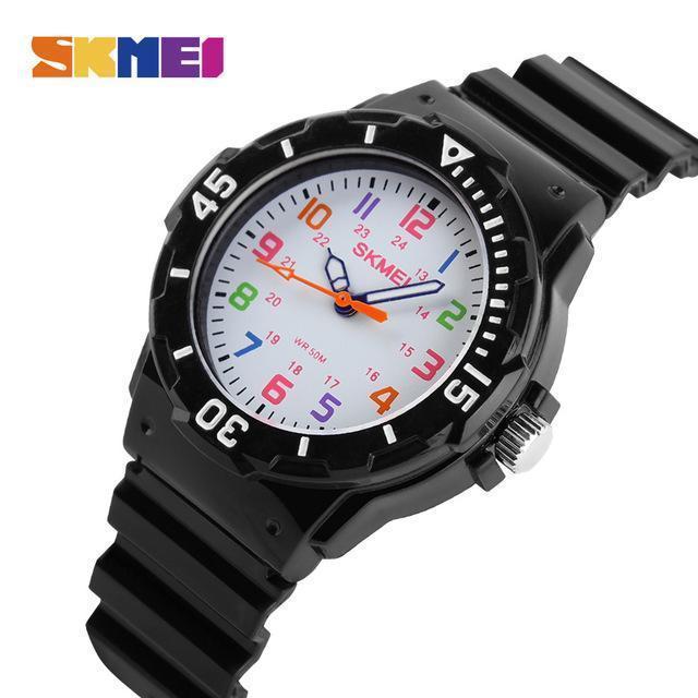 Girls / Boys Casual Silicone Quartz Wrist Watch With Colorful Number Dial-Black-JadeMoghul Inc.