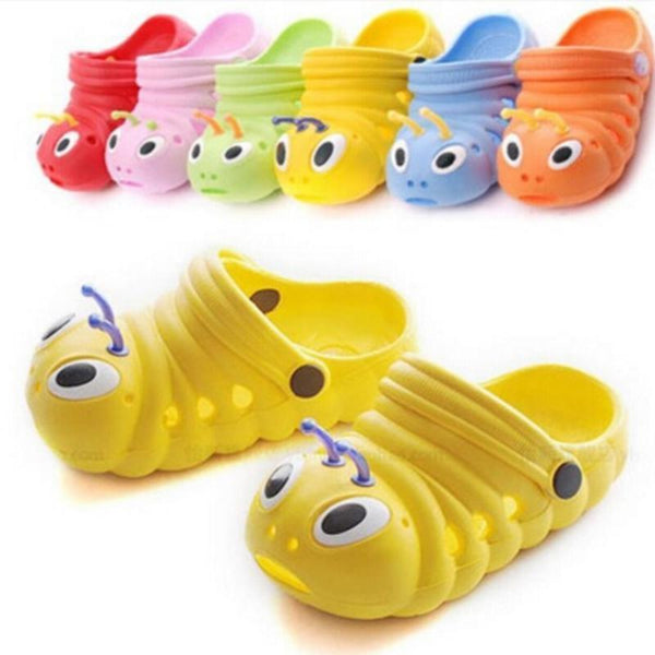 Girls Cute Caterpillar Summer Beach Sandals-yellow-3-JadeMoghul Inc.