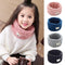 Girls Cute Warm Cable Knit Winter Snood Scarf In Solid Colors-black-JadeMoghul Inc.