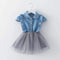 Girls Denim Tutu Dress-Light blue-18M-JadeMoghul Inc.