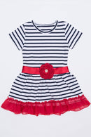 Girls Fancy Dresses Stylish Striped Dress - Girls Pineapple