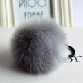Girls Faux Rabbit Fur Ball Elastic Hair Tie-Gray-JadeMoghul Inc.