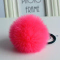 Girls Faux Rabbit Fur Ball Elastic Hair Tie-Melon-JadeMoghul Inc.