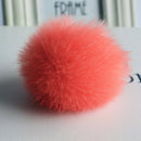 Girls Faux Rabbit Fur Ball Elastic Hair Tie-Orange-JadeMoghul Inc.