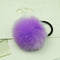 Girls Faux Rabbit Fur Ball Elastic Hair Tie-Purple-JadeMoghul Inc.
