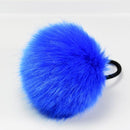 Girls Faux Rabbit Fur Ball Elastic Hair Tie-Sapphire-JadeMoghul Inc.