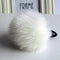Girls Faux Rabbit Fur Ball Elastic Hair Tie-White-JadeMoghul Inc.