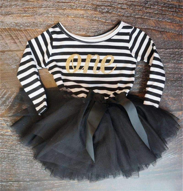 Girls First Birthday Cute Striped Tutu Dress-A0250F1-JadeMoghul Inc.