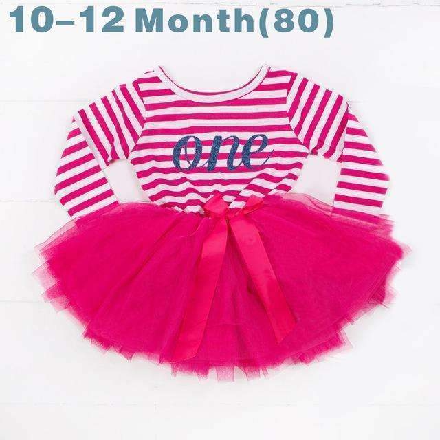 Girls First Birthday Cute Striped Tutu Dress-A0250M1-JadeMoghul Inc.