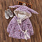 Girls Floral Print Cute Rabbit Ear Hooded Princess Bow Jacket Coat With Purse-Purple-24M-JadeMoghul Inc.