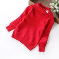 Girls Full Sleeves Ruffle Neck Sweater-Bred-2T-JadeMoghul Inc.