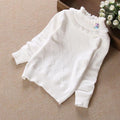 Girls Full Sleeves Ruffle Neck Sweater-Bwhite-2T-JadeMoghul Inc.