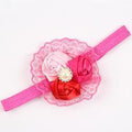 Girls Lace And Fabric Flowers Elastic Head Band-as picture 3-JadeMoghul Inc.