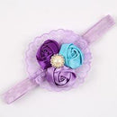 Girls Lace And Fabric Flowers Elastic Head Band-as picture 7-JadeMoghul Inc.