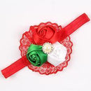 Girls Lace And Fabric Flowers Elastic Head Band-as picture 8-JadeMoghul Inc.