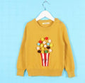 Girls Popcorn Design Machine Knitted Sweater-Gold-3T-JadeMoghul Inc.