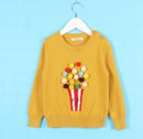 Girls Popcorn Design Machine Knitted Sweater-Gold-3T-JadeMoghul Inc.