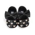 Girls PU Leather Heart Embroidered Shoes With Bow Decor-B-13-18 Months-JadeMoghul Inc.
