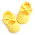 Girls PU Leather Heart Embroidered Shoes With Bow Decor-Y-13-18 Months-JadeMoghul Inc.