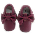 Girls PU Leather Slip On Bow Shoes-purple-1-JadeMoghul Inc.