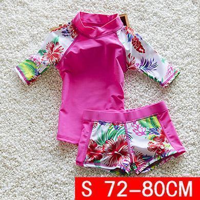 Girls Shirt And Shorts Swim Set-Swimwear Kids Pink S-JadeMoghul Inc.