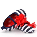 Girls Striped / Polka Dot Shoes With Flower Decor-Pattern 1-0-6 Months-JadeMoghul Inc.