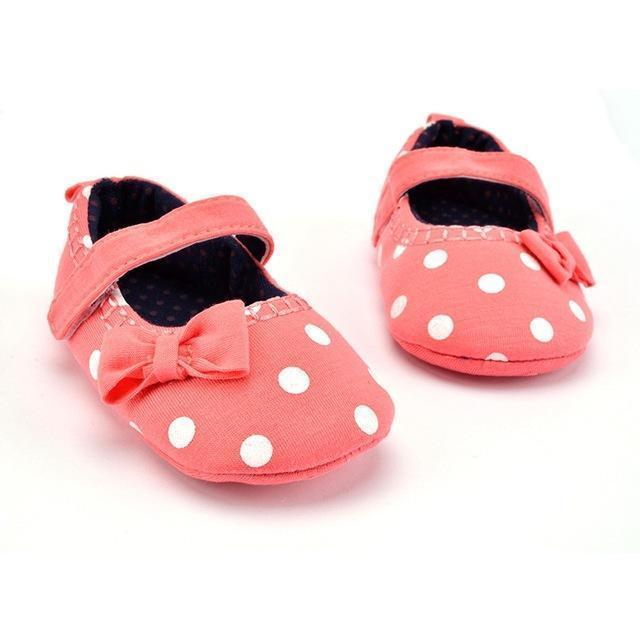 Girls Striped / Polka Dot Shoes With Flower Decor-Pattern 13-0-6 Months-JadeMoghul Inc.