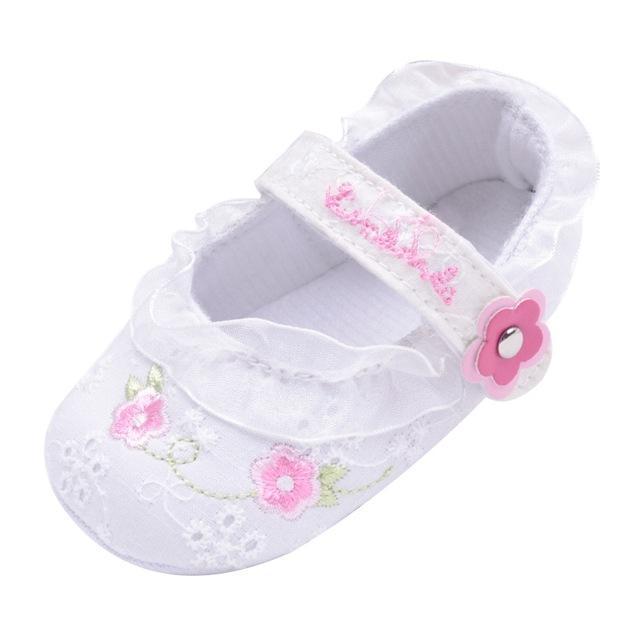Girls Striped / Polka Dot Shoes With Flower Decor-Pattern 18-0-6 Months-JadeMoghul Inc.