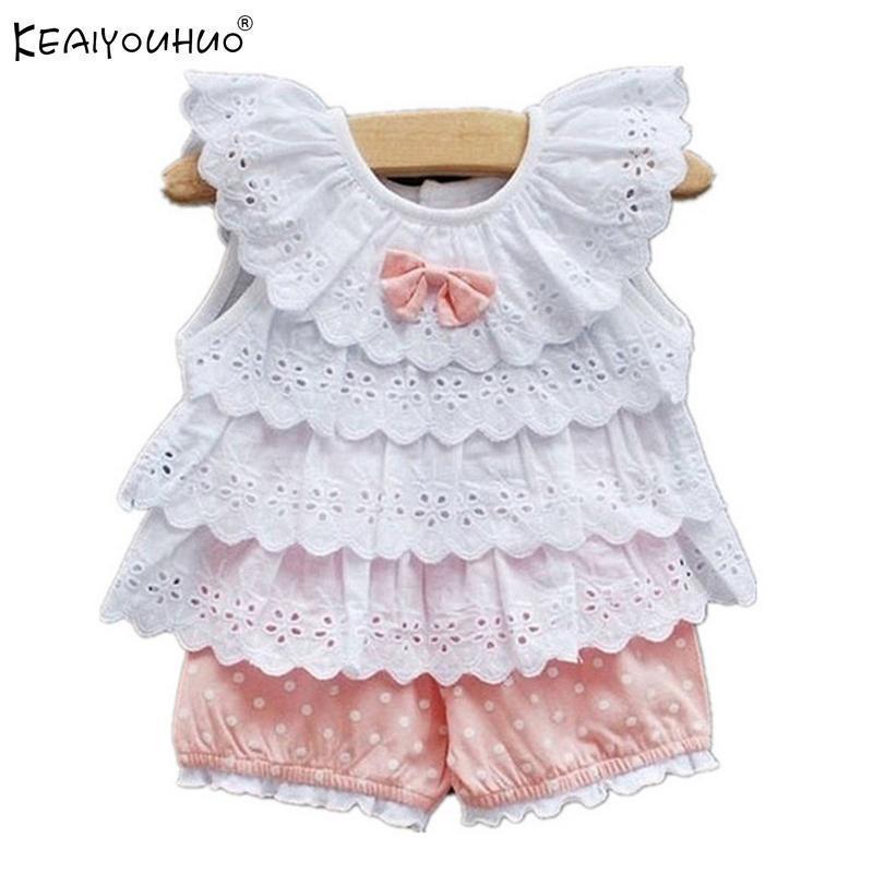 Girls Summer Lace Ruffle Romper Set-Pink-12M-JadeMoghul Inc.