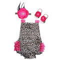 Girls Summer Ruffle Floral Print Romper , HeadBand And Shoes Set-2G3004-9M-JadeMoghul Inc.
