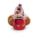 Girls Super Warm Fur Lined PU Leather Floral Print Shoes-red-2-JadeMoghul Inc.