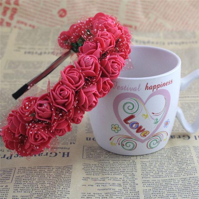 Girls Sweet Candy Color Children Foam Rose Flower Headband-AS SHOW 1-JadeMoghul Inc.