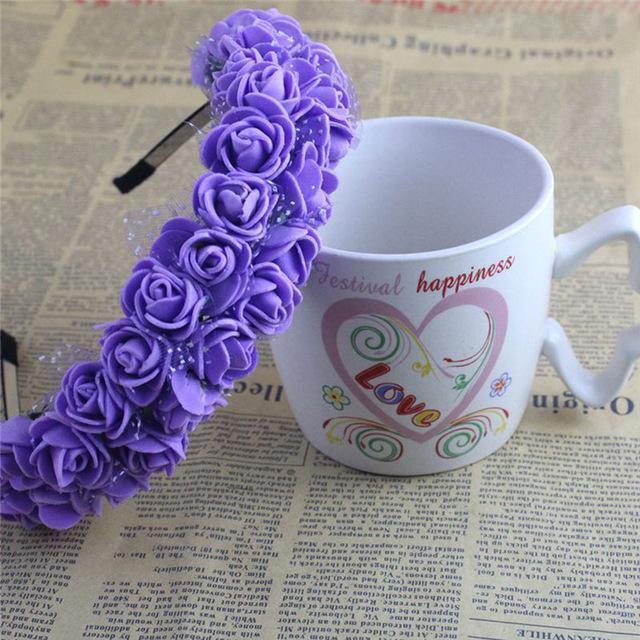 Girls Sweet Candy Color Children Foam Rose Flower Headband-AS SHOW 2-JadeMoghul Inc.