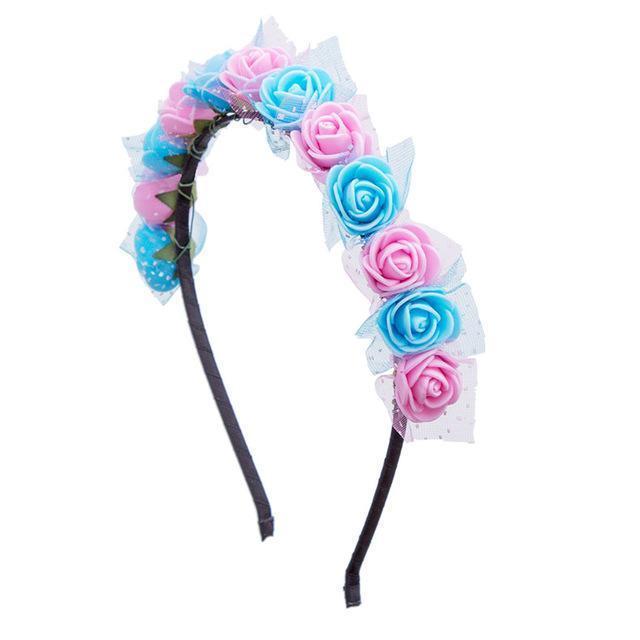 Girls Sweet Candy Color Children Foam Rose Flower Headband-AS SHOW 26-JadeMoghul Inc.