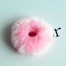 Girls Trendy Warm Soft Fake Rabbit Fur Elastic Hair Rope Band-Pink-JadeMoghul Inc.