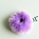 Girls Trendy Warm Soft Fake Rabbit Fur Elastic Hair Rope Band-Purple-JadeMoghul Inc.
